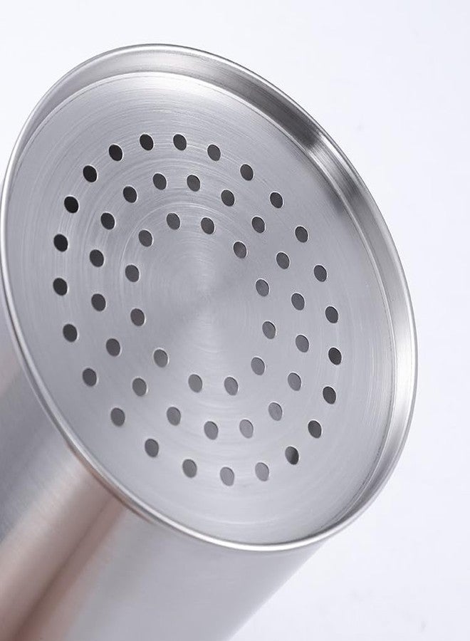 lasenersm 2 Pieces Stainless Steel Kitchen Utensil Holder with Bottom Drain Hole Flatware Cylinder Holder Chopsticks Holder Chopsticks Storage Tube for Forks Spoons Chopsticks, 3.97" x 5.9", Silver - Image 4